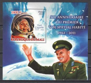 Mali, 2011 issue. Cosmonaut Yuri Gagarin s/sheet.