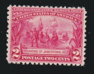 US 329 2c Jamestown Mint VF OG NH (002)