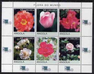 ANGOLA - 2000 - Flowers #1 - Perf 6v Sheet - M N H - Private Issue