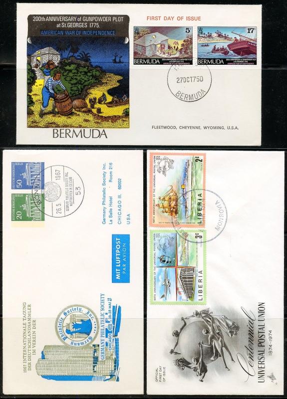 UPU UNIVERSAL POSTAL UNION ET CETERA LOT OF  29  FIRST DAY COVERS  AS SHOWN