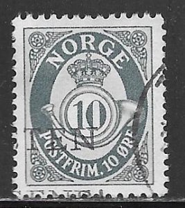 Norway 307: 10o Posthorn, used, F-VF