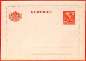 aa1802  - SWEDEN - Postal History - POSTAL STATIONERY LETTER CARD