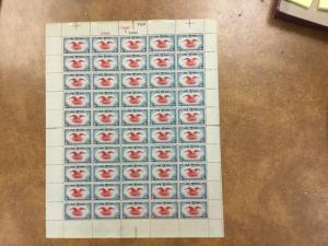  C-23 Eagle holding Shield MNH 6 c Sheet of 50  Airmail  Issued in 1938 