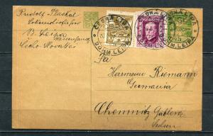 Czechoslovakia 1929 Uprated Postal Stationary card Leipa to Germany 4790