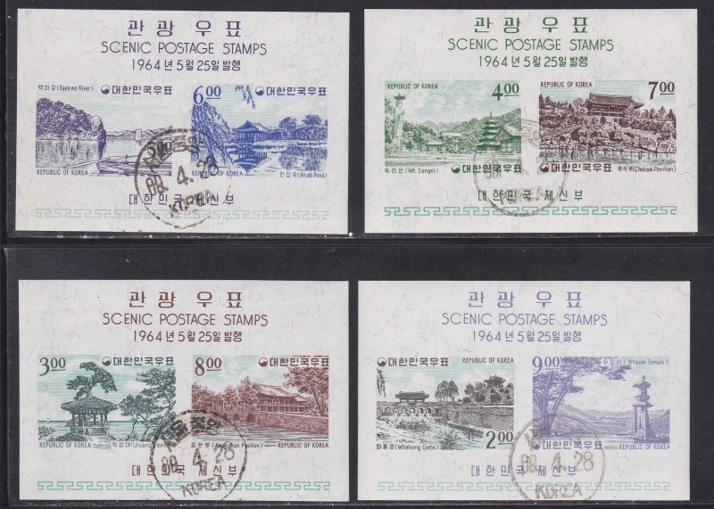Korea (South) # 439a-443a, Views, Souvenir Sheets, CTO,1/3 Cat.