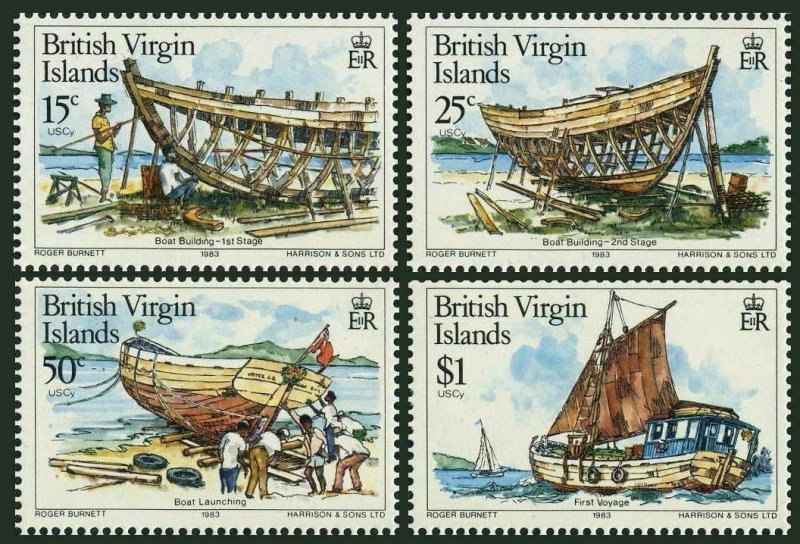 Br Virgin 450-453,453a,MNH.Michel 452-455,Bl.18. Boat Building 1983.