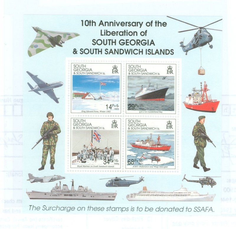 South Georgia #296  Souvenir Sheet (Buildings)