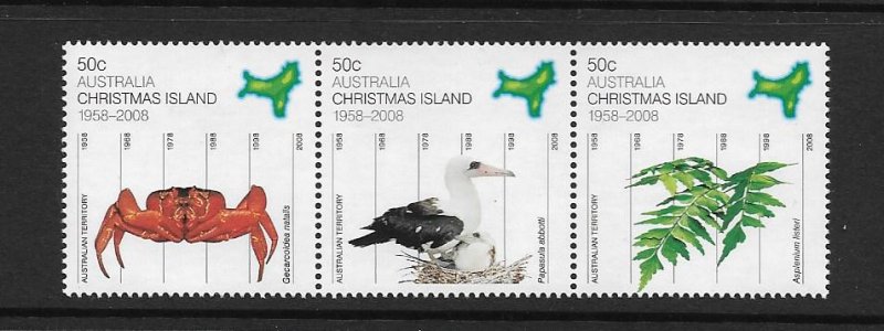 BIRD & CRAB - CHRISTMAS ISLAND #470-2  MNH