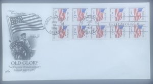 Scott 2883a  FDC Old Glory Booklet pane of 8  Artcraft Cachets