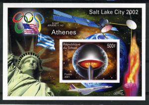 Chad 2001 Opening Olympic Salt Lake City SPACE CONCORDE s/s Imperforated mnh.vf