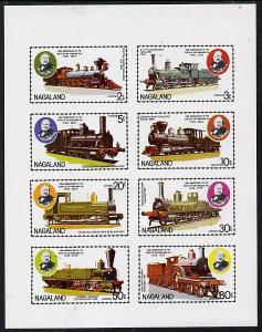 Nagaland 1979 Rowland Hill (Locomotives) imperf  set of 8...