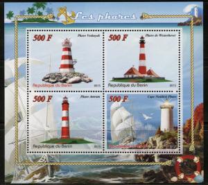 BENIN 2016 LIGHTHOUSES  SHEET MINT NH