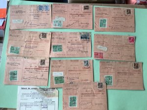 Belgium packet post receipts mostly 1938  11  item Ref A1974