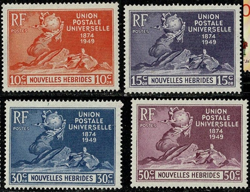 New Hebrides #62-5 MH cpl UPU set