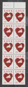 U.S. Scott Scott #2814a Love Dove Stamp - Mint NH Booklet Pane