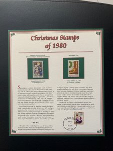 Christmas Stamps of the United States 1980 Collector Panel PCS Uncanceled