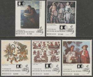 MEXICO 1752-1756 WORLD COLUMBIAN PHILATELIC EXHIBITION OVERPRINT. MNH