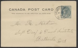 1898 Broadview Ave Toronto CDS Postmark MR 28 98 On #P7 1c Victoria Leaf PSC