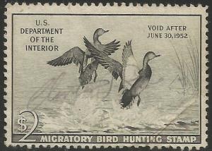 UNITED STATES  RW18  SIGNED, GADWALL DUCKS, HUNTING PERMIT STAMP