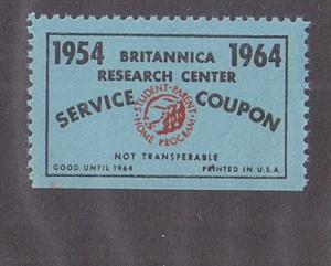 1954 / 1964 Britannica Service Coupon Stamp in Blue MNH SE