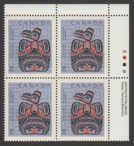 Canada 1296 Christmas 1990 - Plate Block UR - MNH