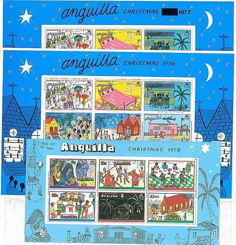 FRANCOBOLLI - ANGUILLA 1976/77/78:  NATALE