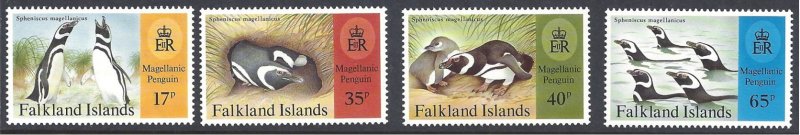 Falkland Is. #667-70 MNH set, Magellanic penguins, issued1997