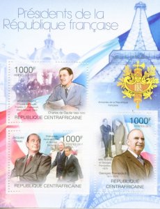 CENTRAL AFRICA  2011 PRESIDENTS OF FRANCE SHEET MINT NH