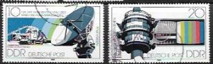 DDR Germany 2 used stamp. Satellites. #2086-87.  1980