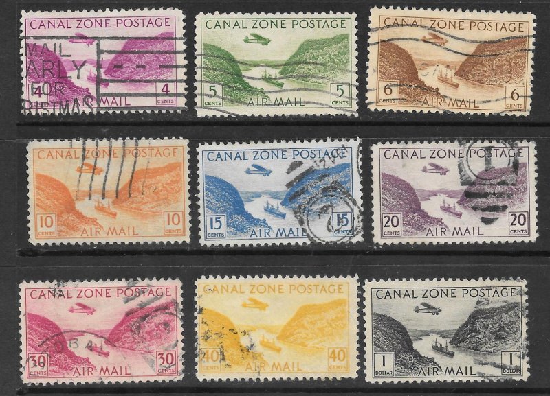 Canal Zone Scott #C6 - C14 Used Complete Set Air Mail stamps 2018 CV $6.40