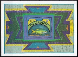 1991 Gambia 1251/B130 Sea fauna 11,00 €