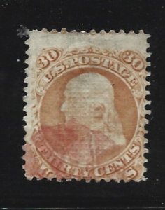 United States Scott 100 30-cent Franklin used minor flaws 2019 cv $900