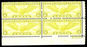 U.S. #C17 MINT PL# BLOCK OF 4 OG NH