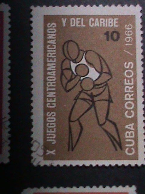 ​CUBA-1966-SC#1111-7 VERY OLD CUBA STAMPS-10TH CENTRAL AMERICA GAMES USED-VF