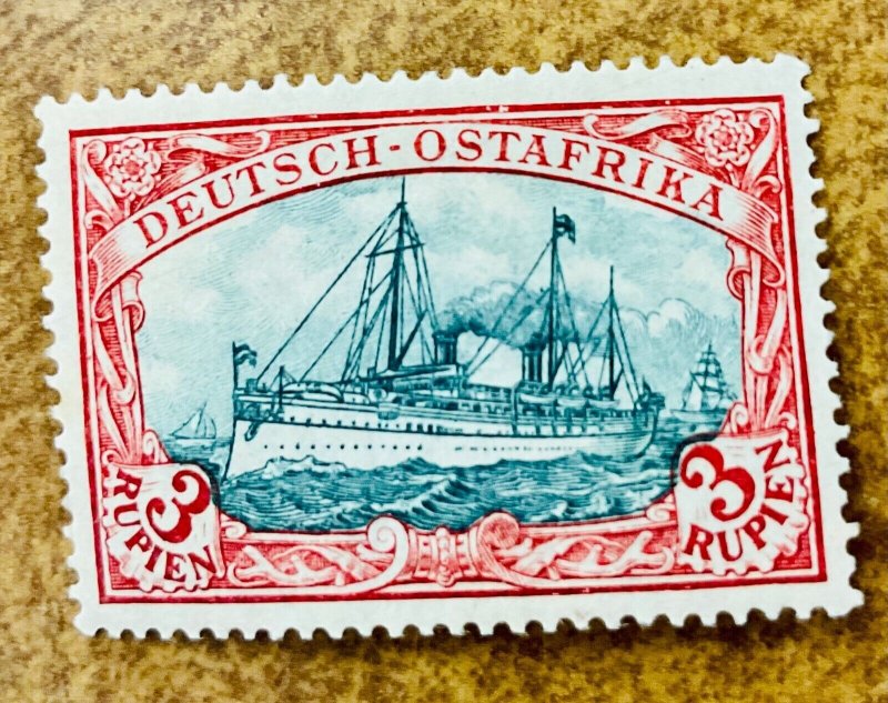 German  East Africa 1908  # 41  3 Rupien  red & green  Yacht issue mint hinged