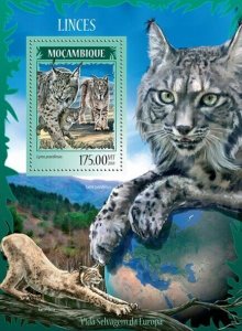 2014 MOZAMBIQUE MNH. LYNXES    |   Y&T Code: 837  |  Michel Code: 7364 / Bl.912