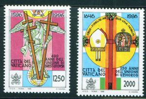 VATICAN Scott 1002-3 MNH** 1996 Religious Anniversaries CV$4