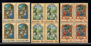 AUSTRALIA SC# 1159-61 BLKS/4 FVF/MNH