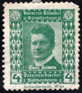 Vintage Austria Poster Stamp Empress Elisabeth Artists' Home Georg Reimers