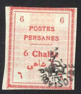 Iran Sc# 425 MH 1906 6c red Provisoire Overprint