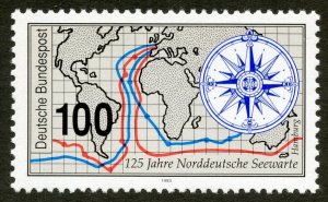 Germany Scott 1772 MNHOG - 1993 North German Naval Observatory - SCV $1.05