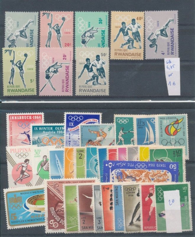 Nicaragua SPORT Colombia Russia Hungary Mongolia Paraguay MNH EP1206