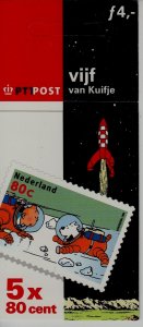 Netherlands 1037 MNH booklet Space/Tintin SCV4.50