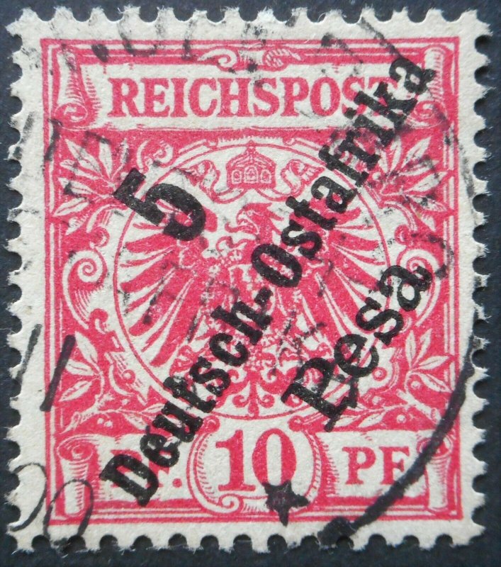 German East Africa 1896 Five Pesa with LANBENBURG postmark