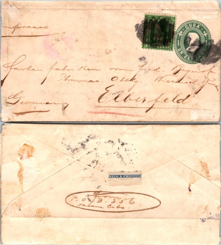 1905 Cuba Printed Matter Wrapper Up-Rated to Germany ( Postal History ), 1905