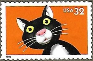 United States #3232 32-cent Big Eyes - Cat MNH (1998)