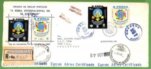 ZA1911 - El SALVADOR - POSTAL HISTORY - Registered FDC COVER to ARGENTINA 1982