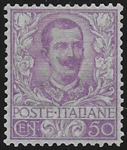 1901 Italia VE III 50c. malva sup MNH Sassone n. 76