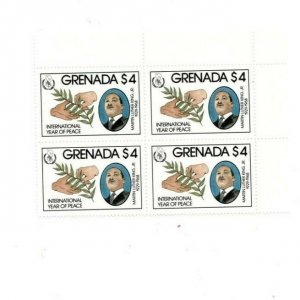 Grenada 1986 - IYP Disarmament  Martin Luther King JR - Block Of 4 Stamps MNH