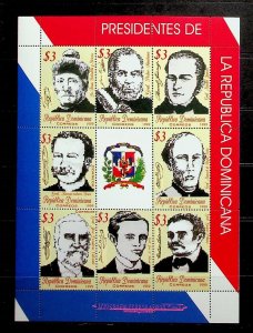 DOMINICAN REP. Sc 1309 NH MINISHEET OF 1999 - PRESIDENTS - (CT5)